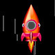 Cartoon Space Rocket Moving in The Space - VideoHive Item for Sale