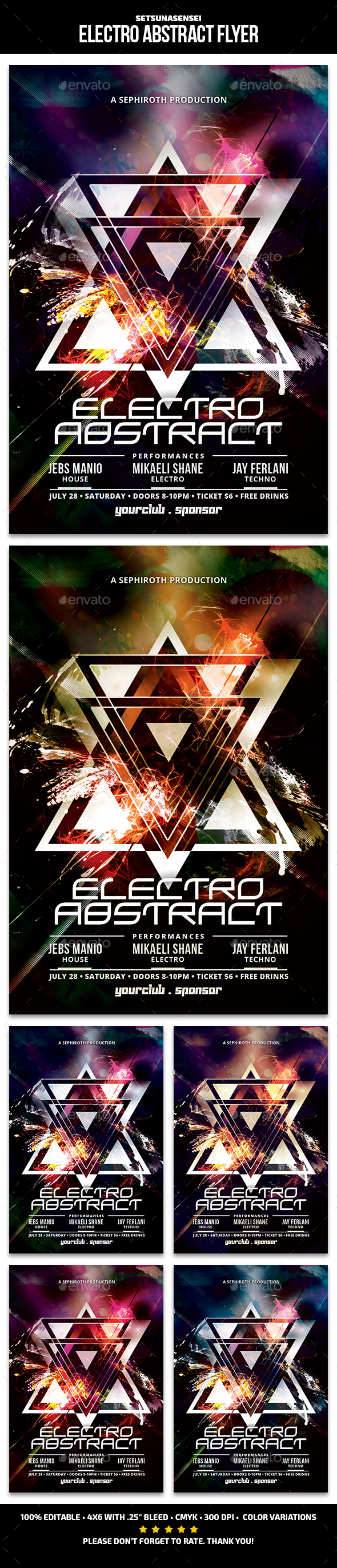 Electro Abstract Flyer - Church Flyers