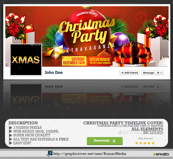 Christmas Party Facebook Timeline Cover - Facebook Timeline Covers Social Media