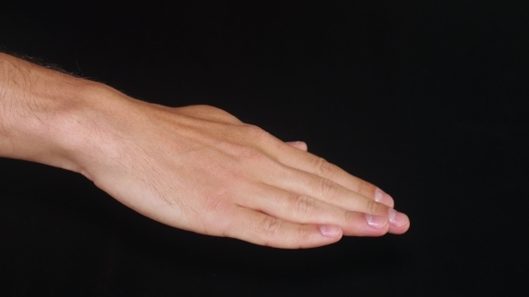 Mans Hand Playing Game Rock Paper Scissors alt