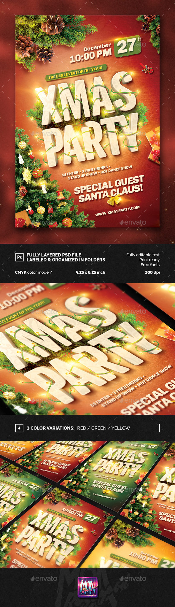 XMas Party Flyer Template - Clubs & Parties Events