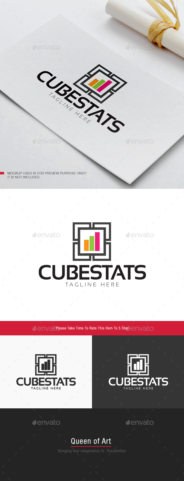 Cube Stats Logo - Objects Logo Templates