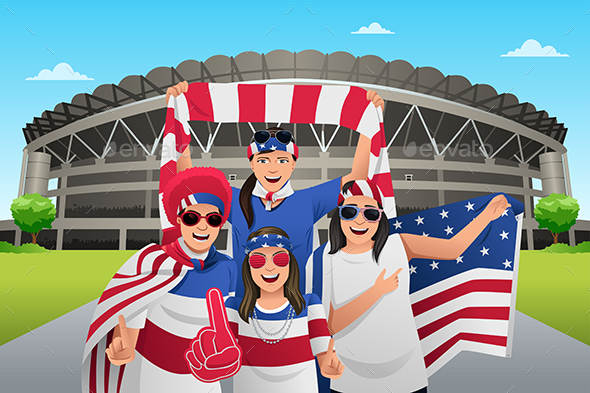 Soccer Fans Outside of the Stadium - Sports/Activity Conceptual