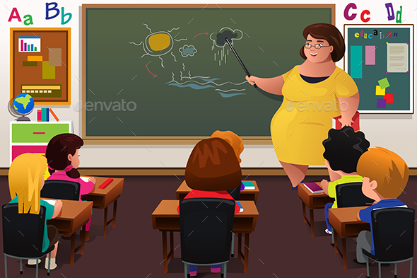 Teacher Teaching in a Classroom - People Characters