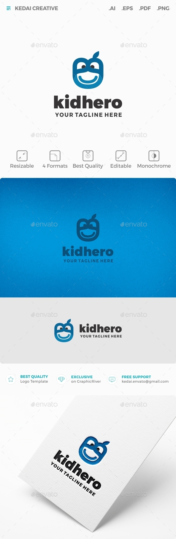 Kid Hero - Humans Logo Templates