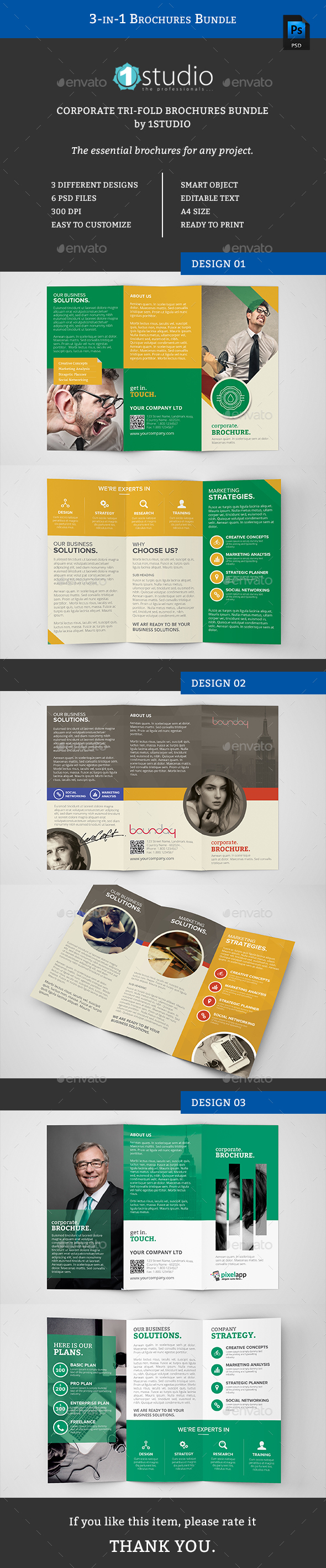 3-in-1 Brochure Bundle - Brochures Print Templates