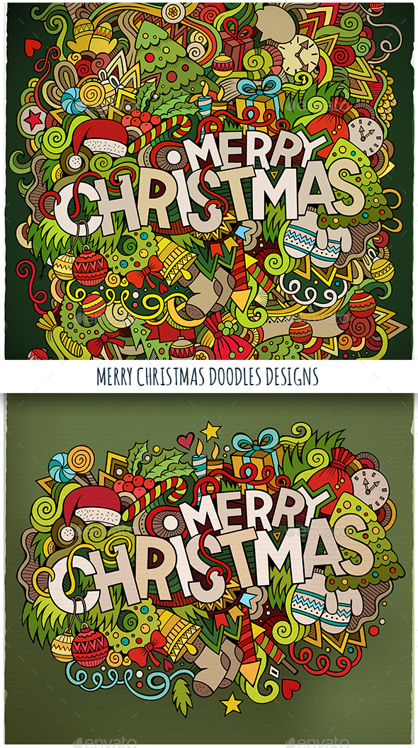 Merry Christmas Doodles Designs - Christmas Seasons/Holidays