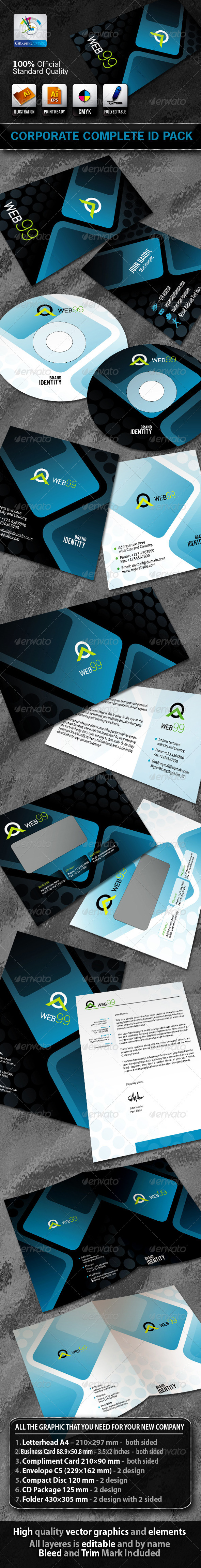 Web99 Business Corporate ID Pack + Logo - Stationery Print Templates