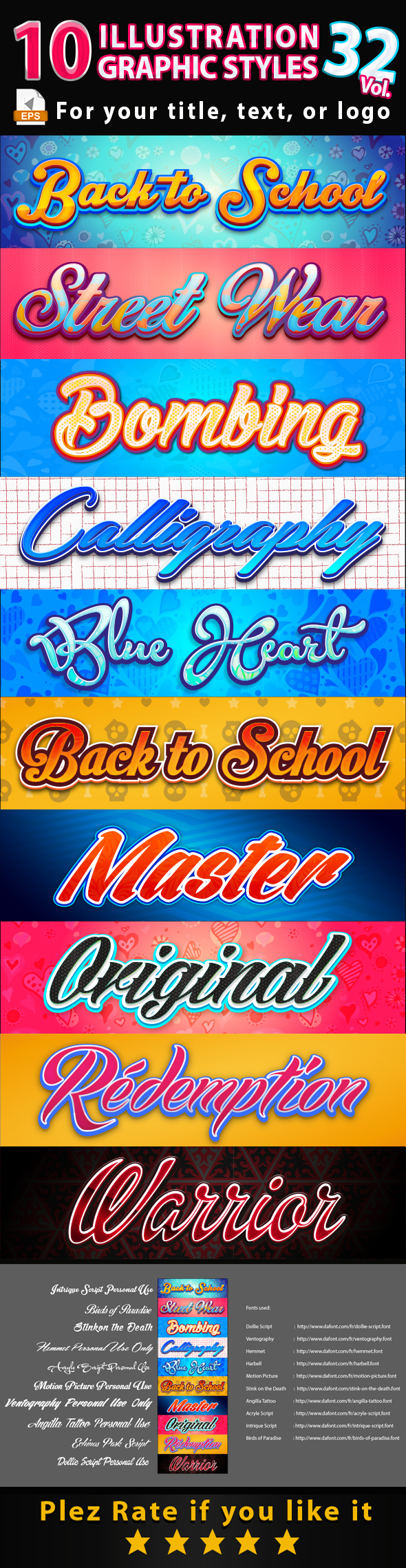 10 Illustrator Graphic Styles Vol.32 - Styles Illustrator