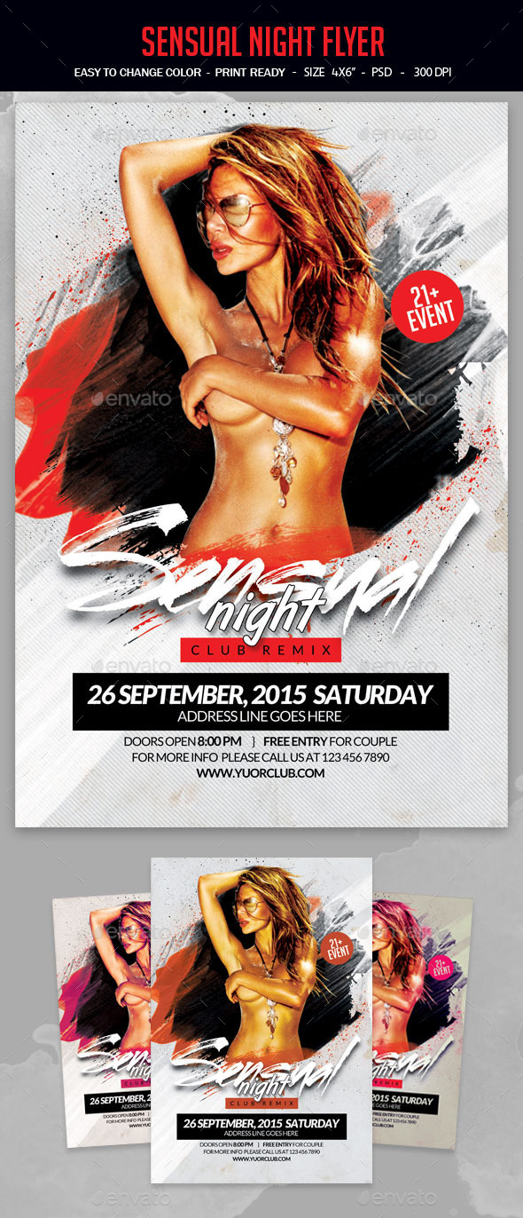 Sensual Night Flyer - Clubs & Parties Events