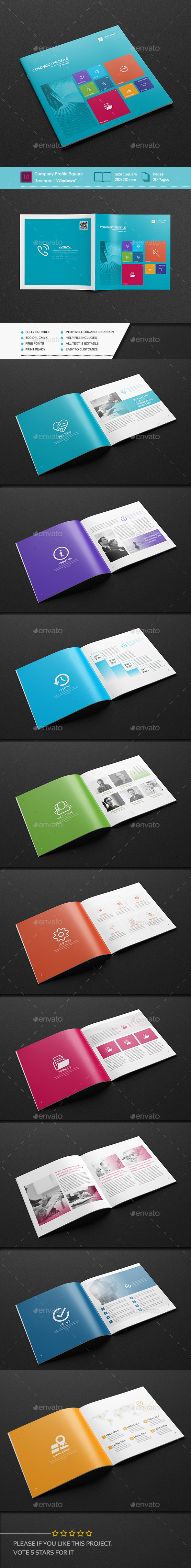 Company Profile Square Brochure "Windows" - Corporate Brochures