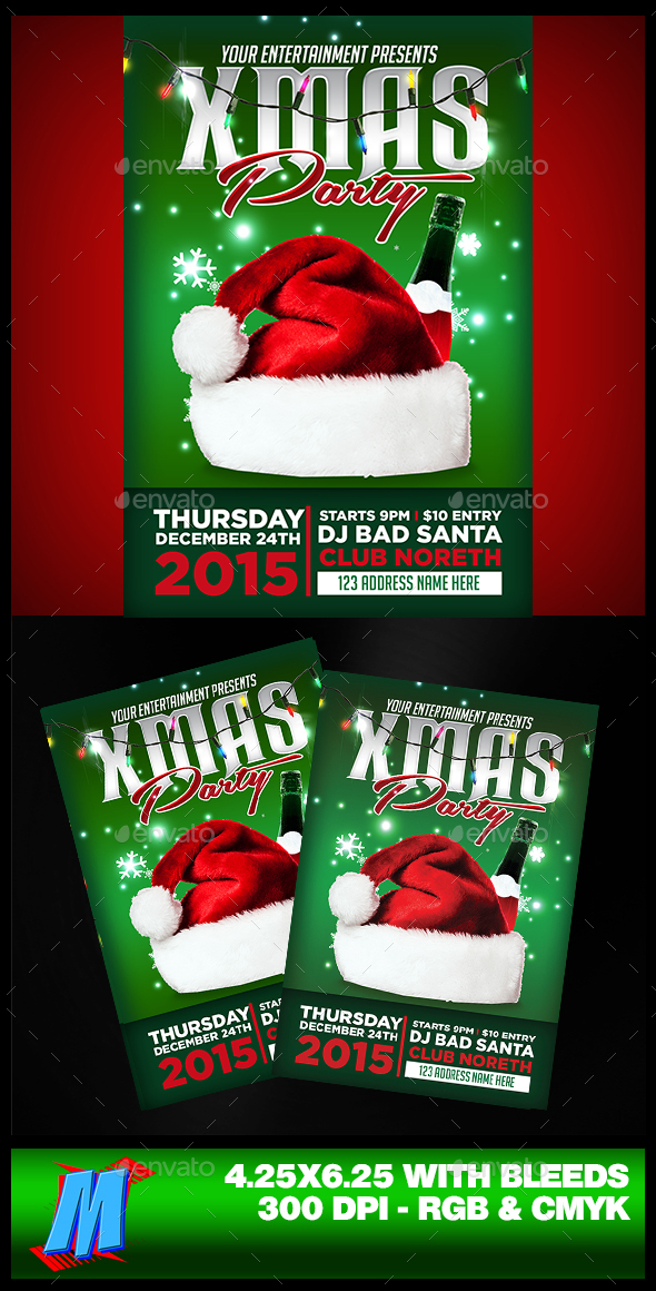 Xmas Party Flyer Template - Clubs & Parties Events