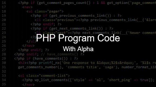 PHP Program Code With Alpha