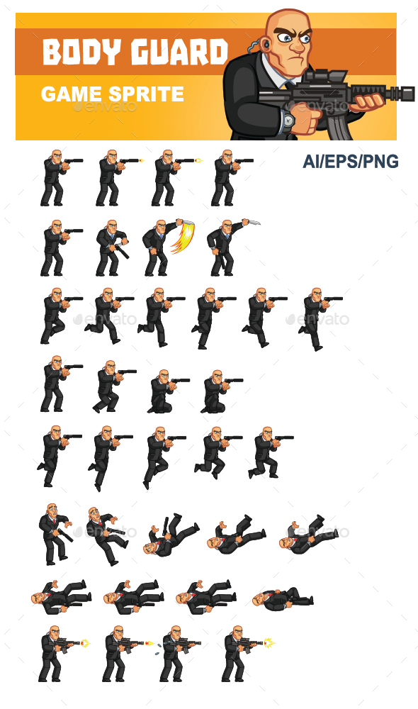 Body Guard Game Sprite - Sprites Game Assets