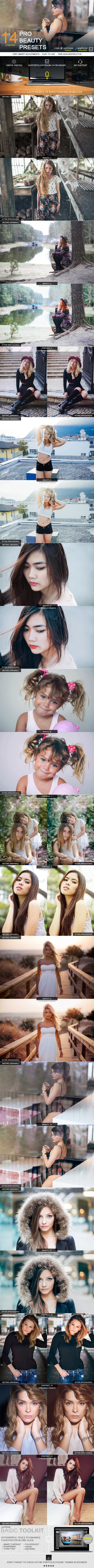 14 Pro Beauty Presets - Portrait Lightroom Presets