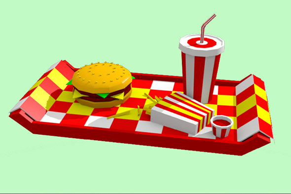 Low poly FastFood - 3Docean 13923644