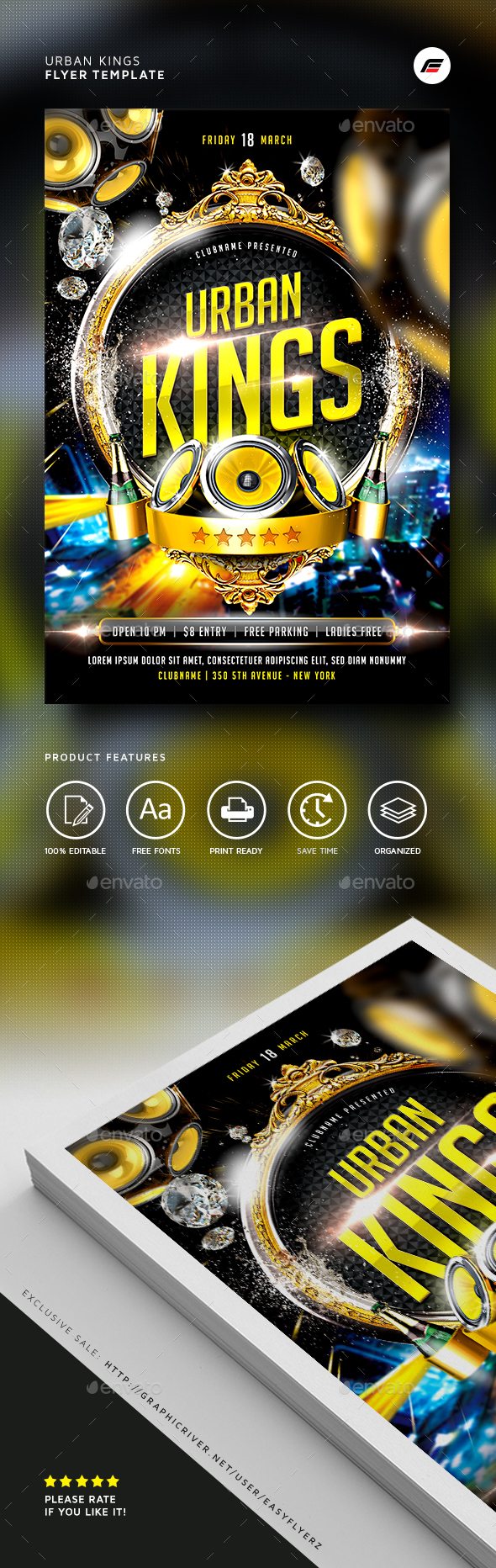 Urban Kings Flyer Template - Events Flyers