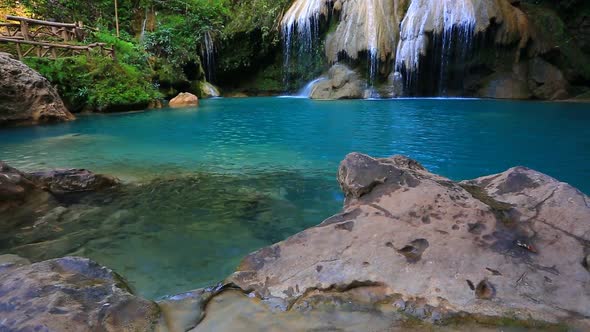 Fish Swimming In Khor Louang Waterfall In Lamphun Thailand 1 alt