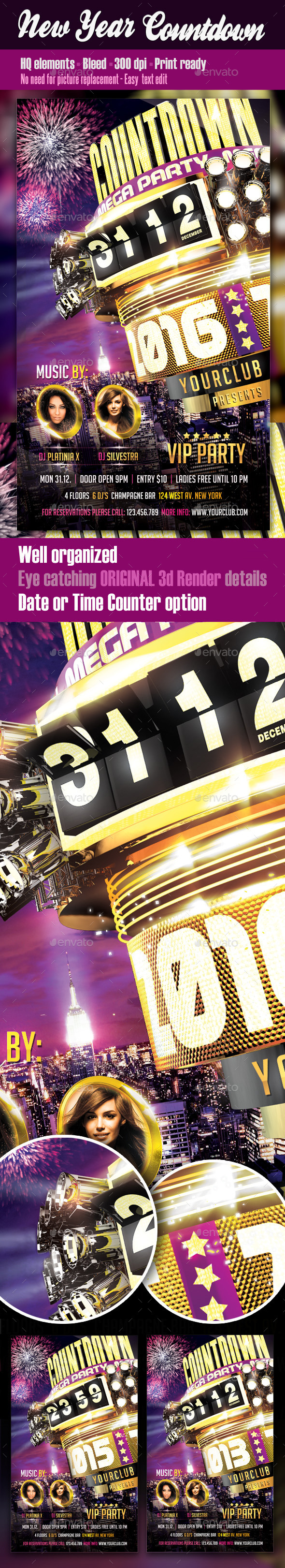 New Year Countdown Flyer - Clubs & Parties Events