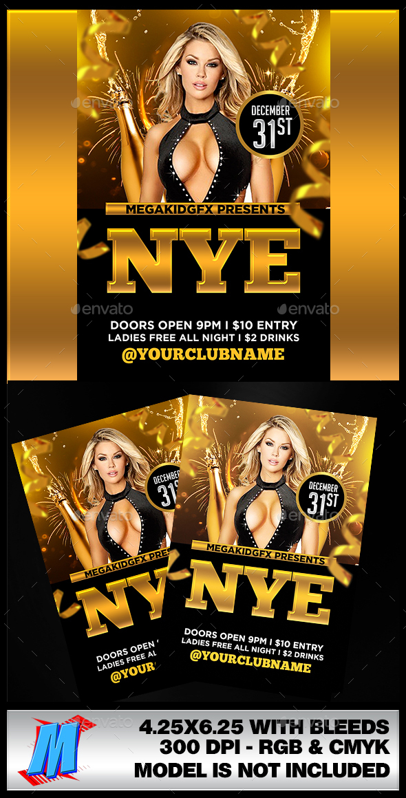 NYE Party Flyer Template - Clubs & Parties Events