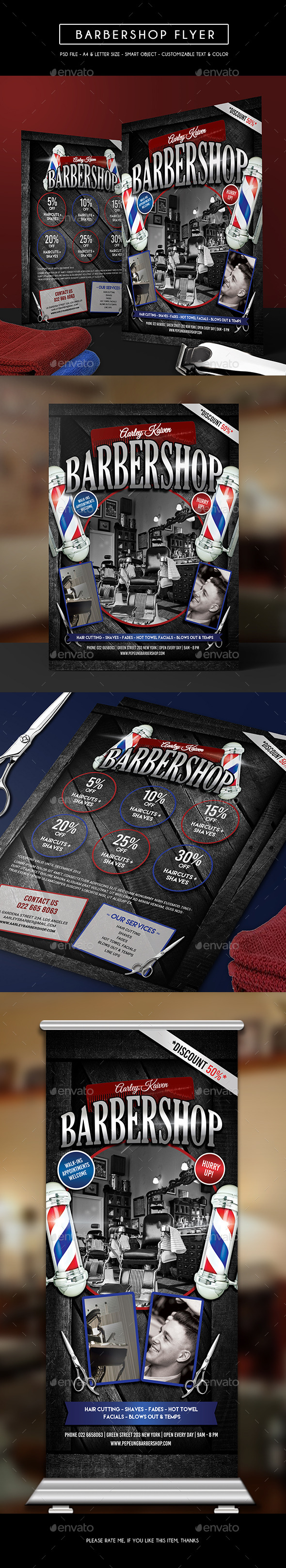 Barbershop Flyer + Roll Up Banner - Corporate Flyers