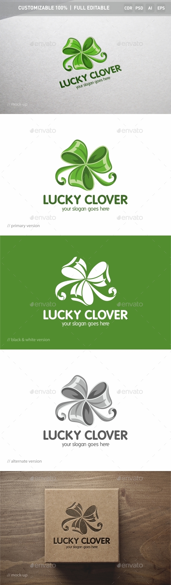 Lucky Clover Logo Template - Objects Logo Templates