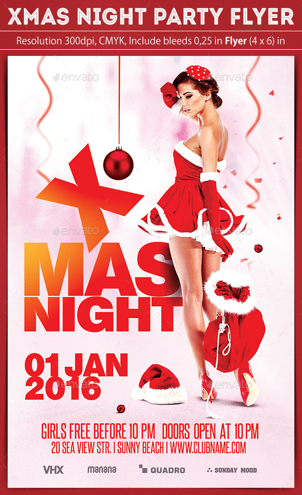 X-Mas Night Party Flyer - Clubs & Parties Events