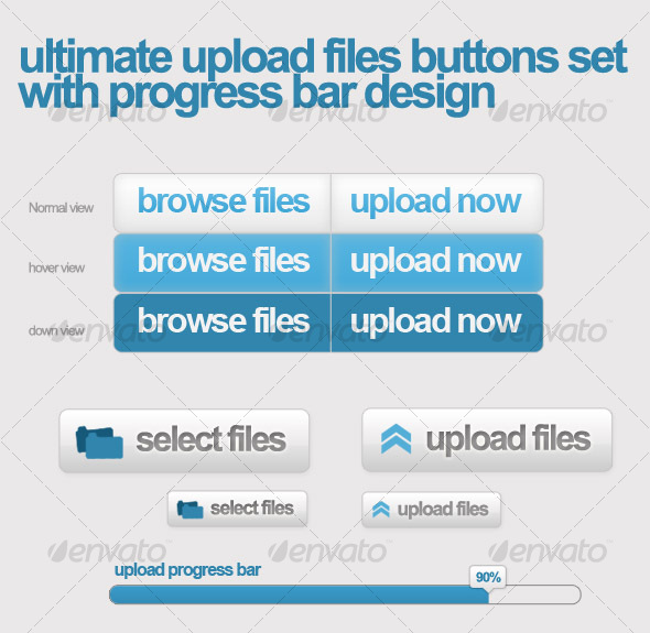 Upload files buttons w/ css sprit & progress bar - Web Elements