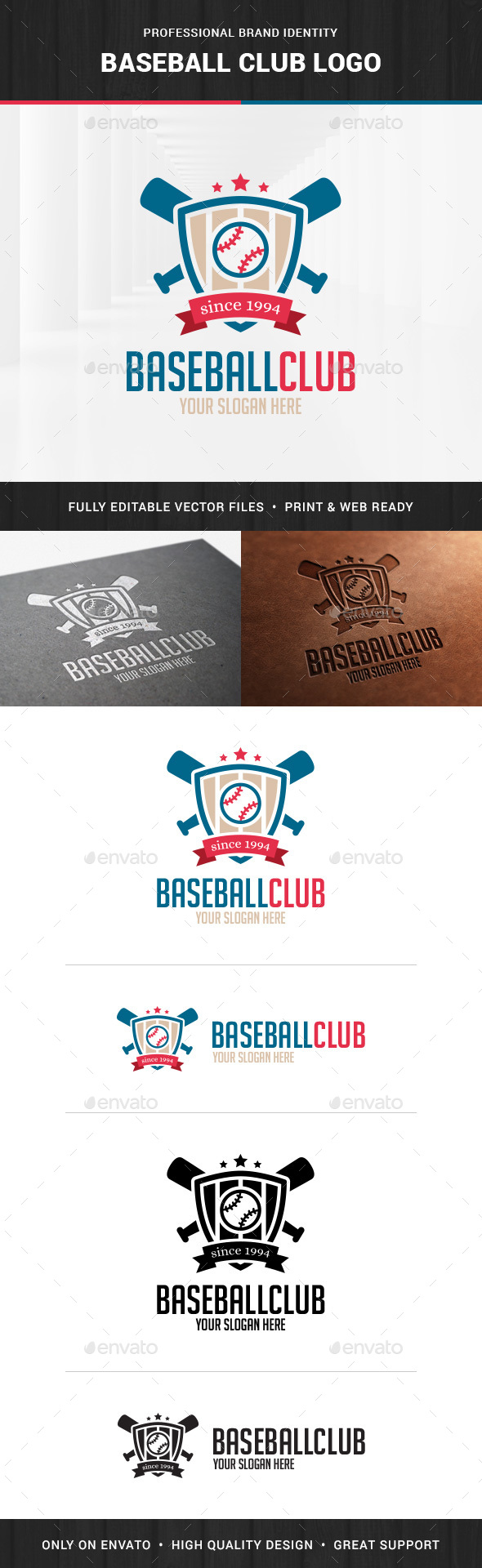 Baseball Club Logo Template - Crests Logo Templates