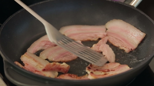 Frying Bacon Slices, Stock Footage | VideoHive