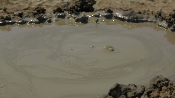 Strange Formation Muddy Salses Producing Gas