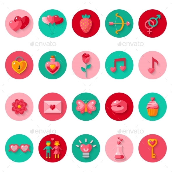 Valentines Day Icons Elements Collection. - Valentines Seasons/Holidays
