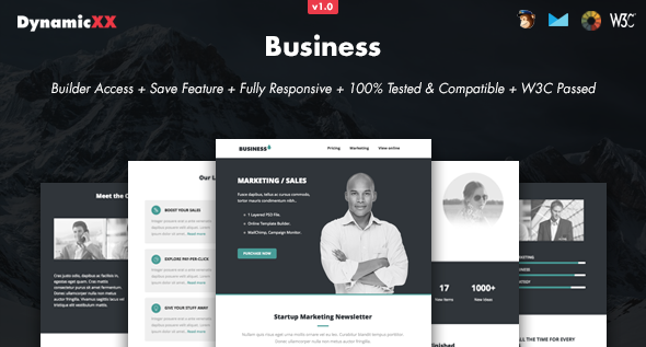 Business - Responsive Email + Online Builder - Newsletters Email Templates