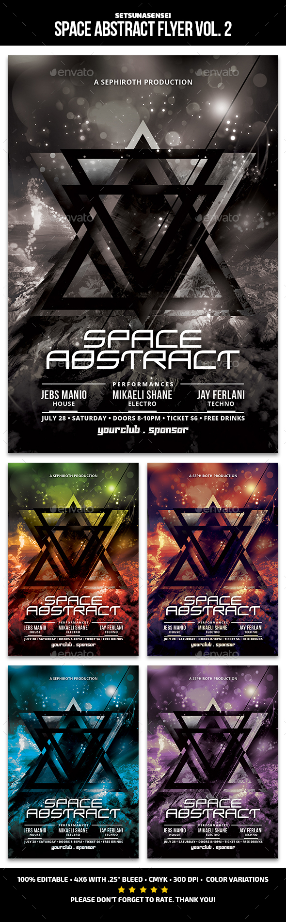 Space Abstract Flyer Vol. 2 - Clubs & Parties Events
