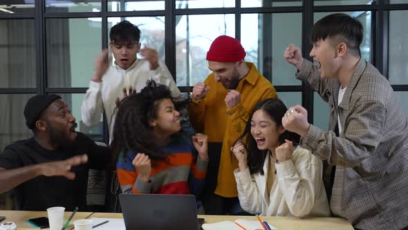 Happy Workers Rejoicing at Share Price Growth alt