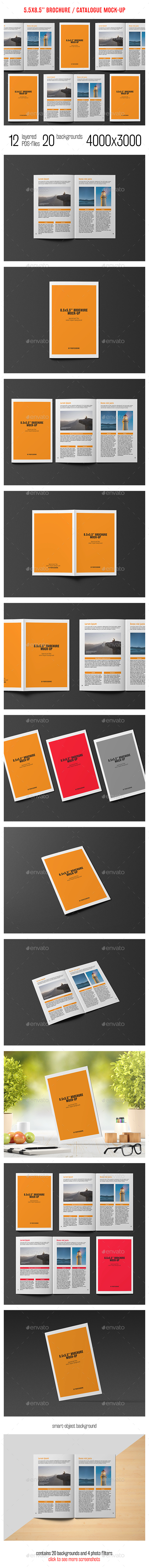 8.5x5.5 Brochure / Catalogue Mock-Up - Brochures Print