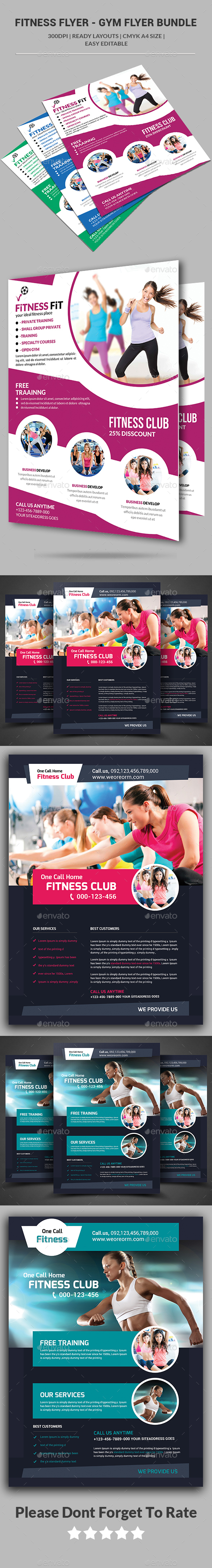Fitness Flyer - Gym Flyer Bundle - Sports Events