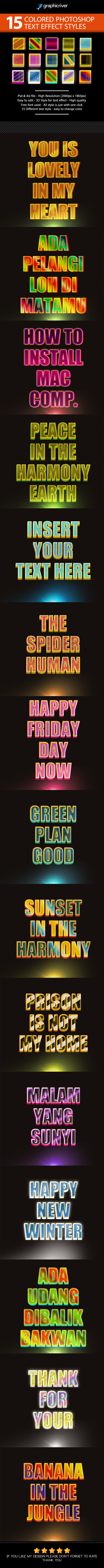 Colored Text effect Styles - Text Effects Styles