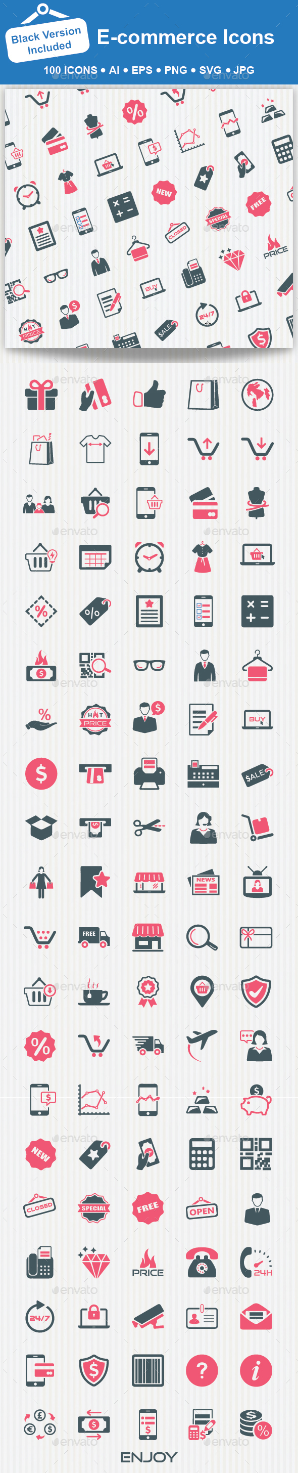100 E-commerce Icons - Web Icons