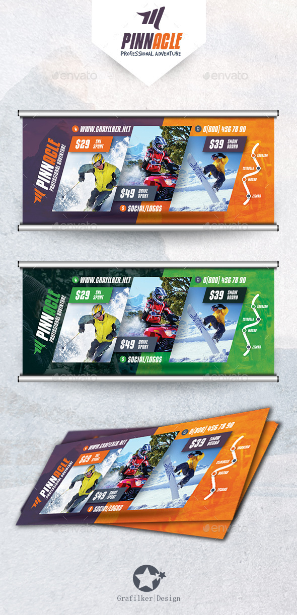 Winter Adventure Billboard Templates - Signage Print Templates