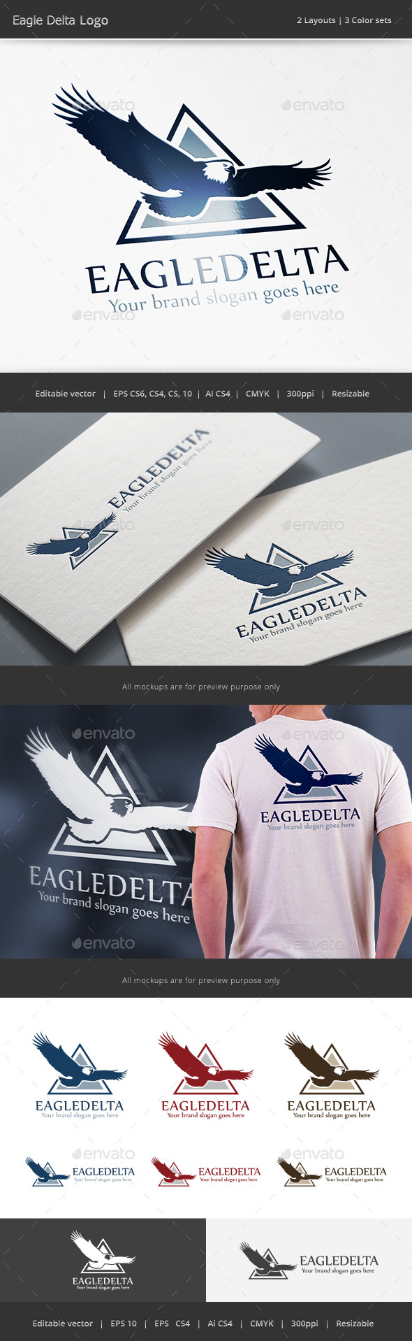 Eagle Delta Logo - Animals Logo Templates