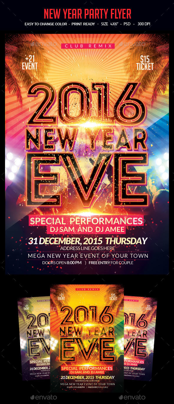 New Year Party Flyer - Clubs & Parties Events