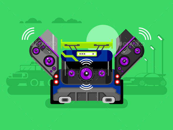 Car Audio System - Backgrounds Decorative