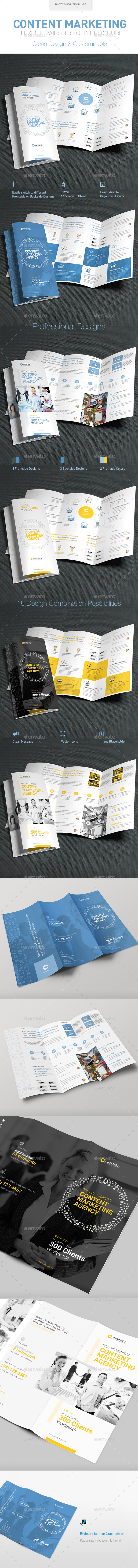 Content Marketing Trifold Brochure - Brochures Print Templates