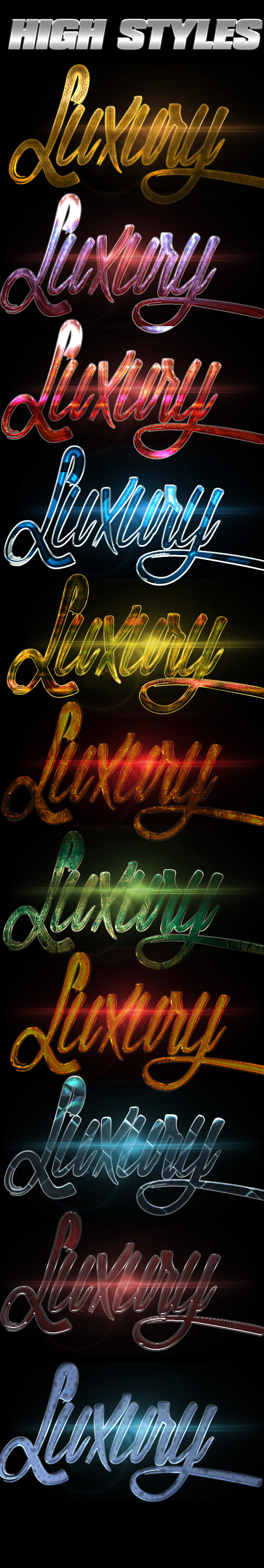 High Text Styles - Styles Photoshop