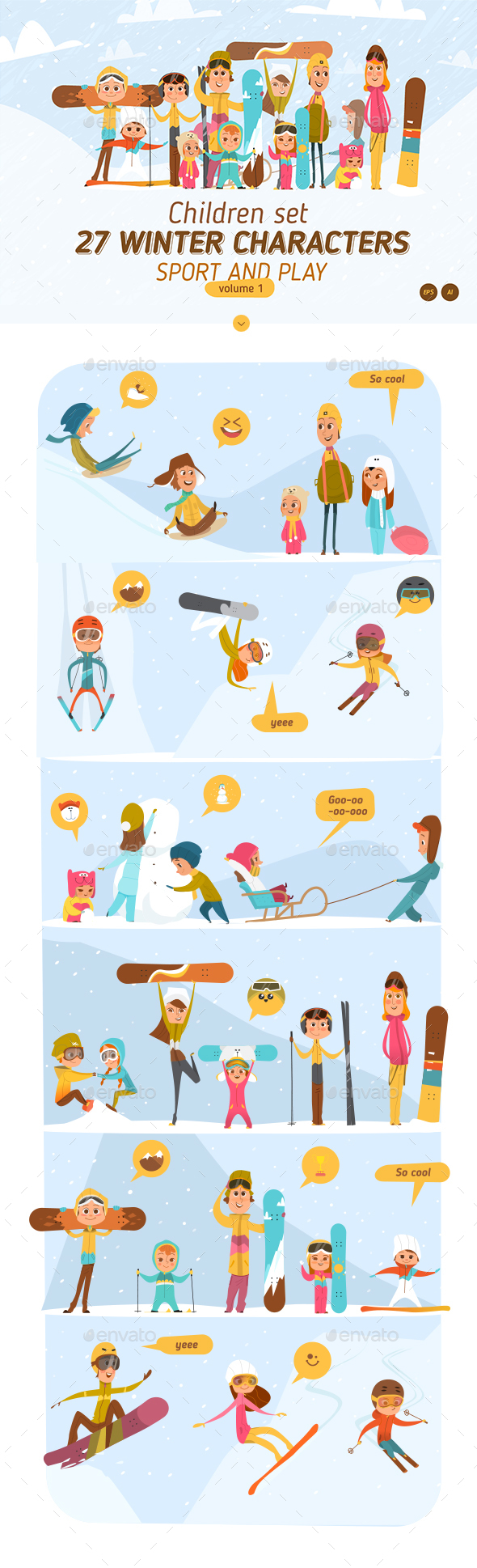 27 Winter Characters Volume 1 - People Characters