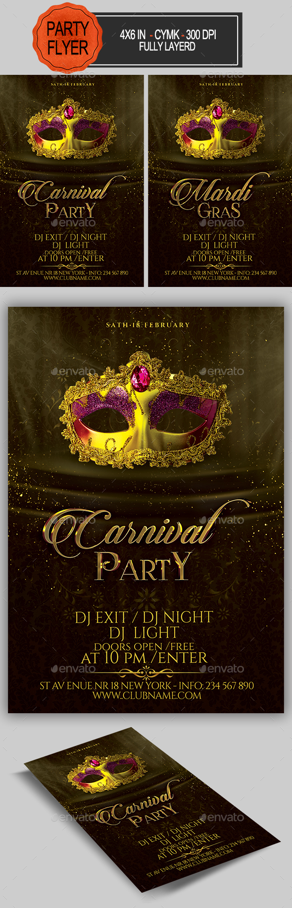 Carnival Party Flyer - Clubs & Parties Events