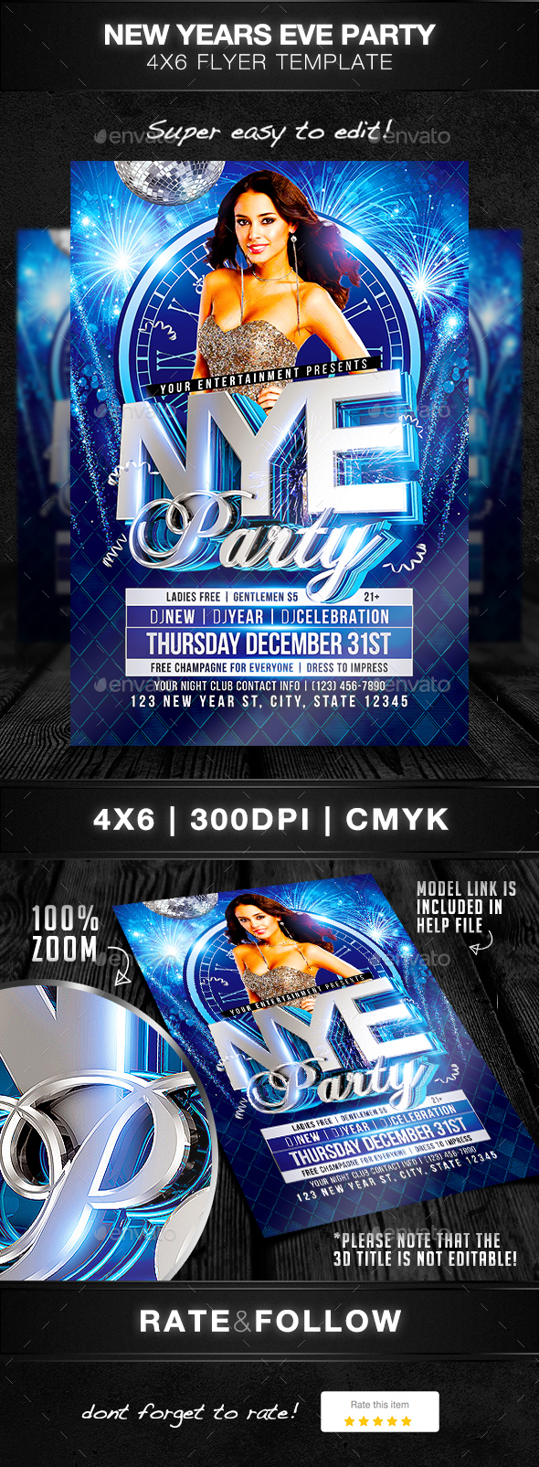 New Years Eve Party Flyer Template - Clubs & Parties Events