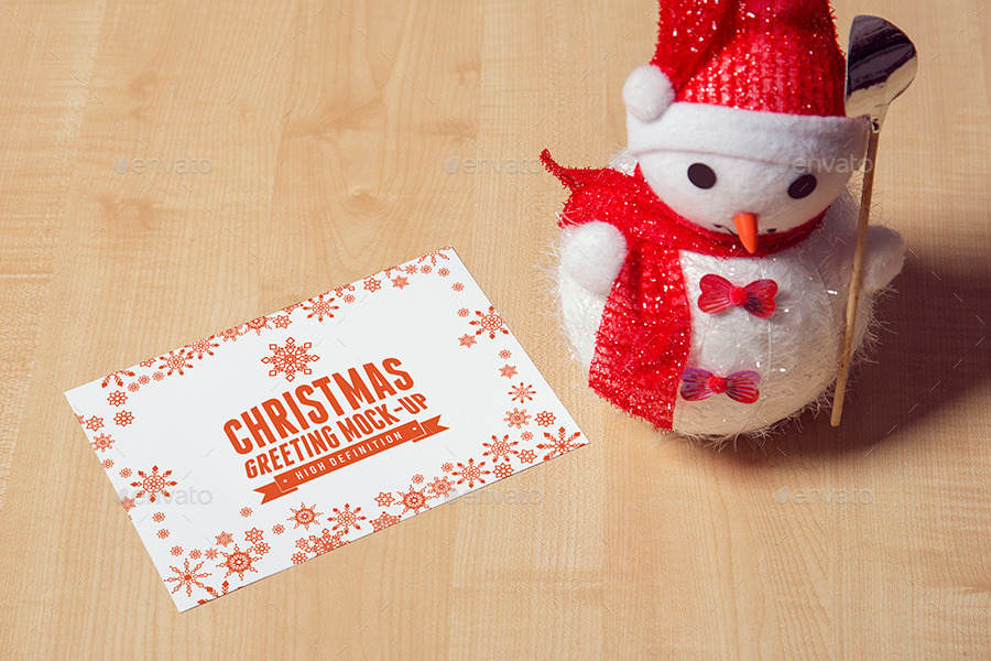 Photorealistic Christmas greeting MockUp. by Xepeec