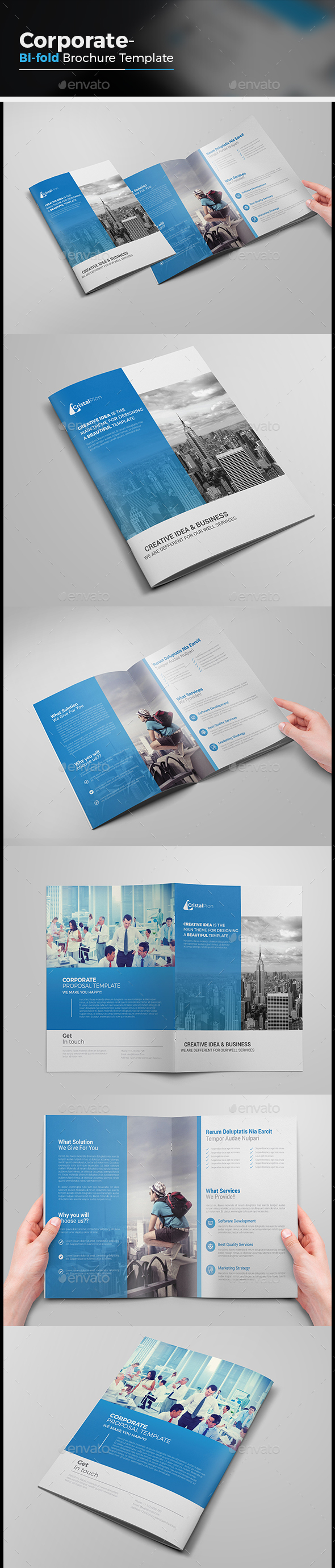 Clean Bi-fold Brochure - Corporate Brochures